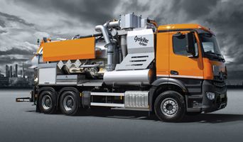 werking vacuümpomp Tri-lobe blower KOKS CycloVac luchtverplaatsingsinstallatie met cycloonafscheider